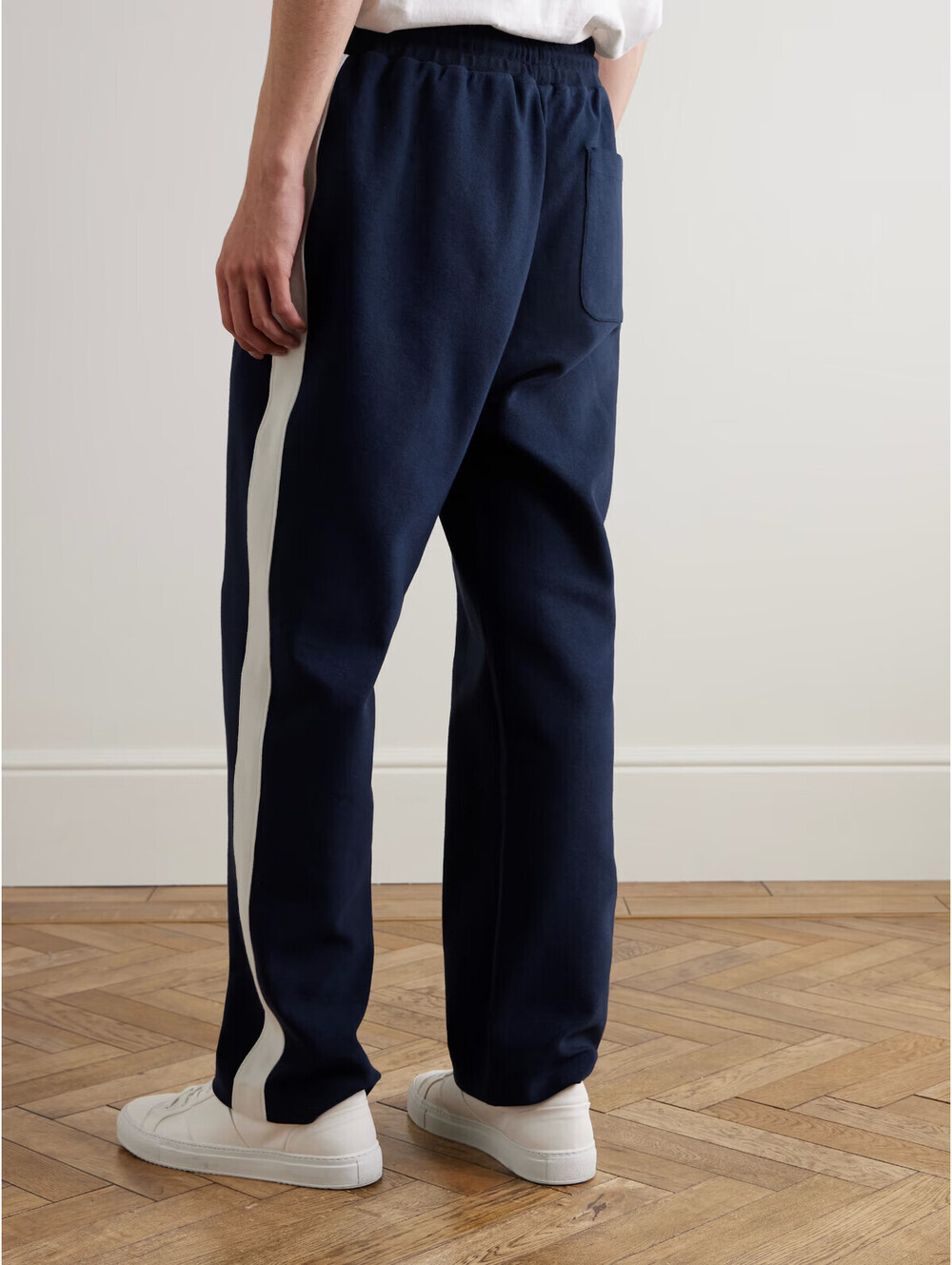 Mr P. Clubhouse Mr Porter Straight-Leg Striped Cotton Jersey Track Pants XL